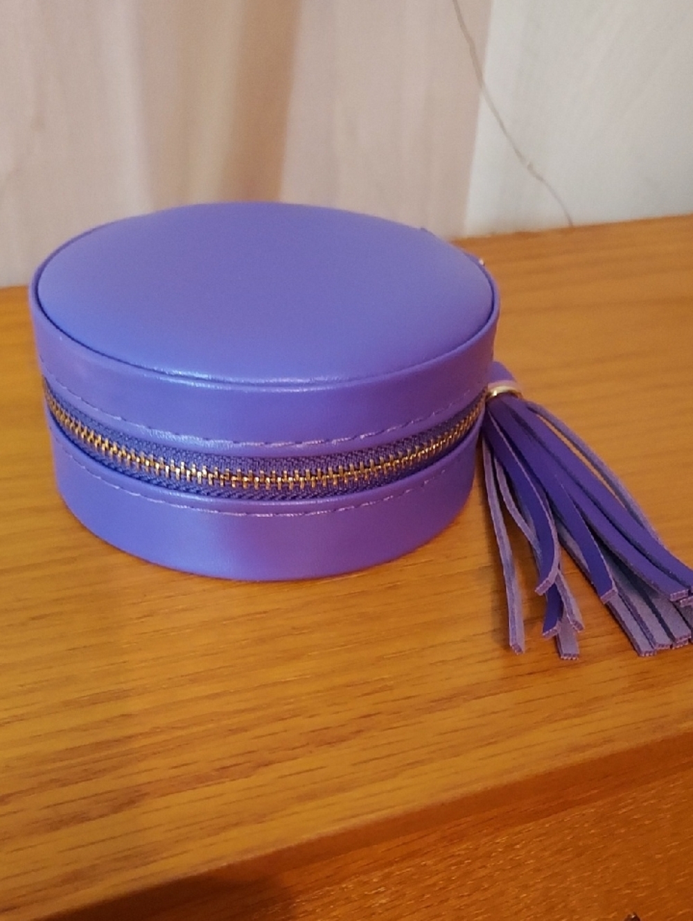Purple Round Tassel Jewelry Pouch